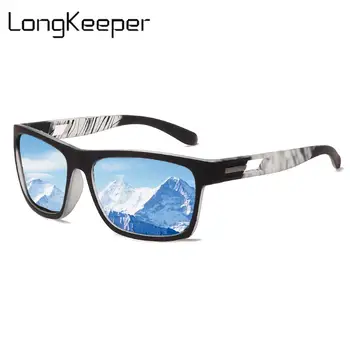 LongKeeper Jaunas Polarizētās Saulesbrilles, Vīriešu Braukšanas Toņos Vīriešu Kvadrātveida Saules Brilles Luksusa Zīmolu Dizainera Anti-Glare Ieplests Gafas