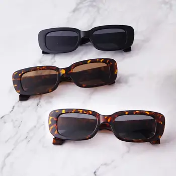 LongKeeper Modes Vintage, Saulesbrilles Sieviešu Retro Taisnstūris, Saules Brilles Melns Leopards Pelēks Oculos Lunette De Soleil Femme