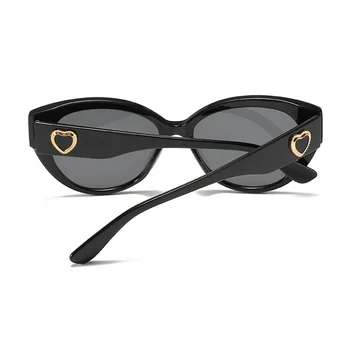 LongKeeper Vintage Cat Eye Saulesbrilles Sieviešu Lielgabarīta Mīlestību Sirdī Rotā Sieviešu Brilles UV400 Oculos Feminino