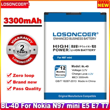 LOSONCOER 3300mAh BL-4D / BL 4D Mobilā Tālruņa Akumulators Izmantot Nokia N97 mini,N8,E5-00 E5 E7 T7 utt telefoni
