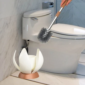Lotus Dizaina Tualetes Birste un Turētājs Grīdas-Pastāvīgā Tīrīšanas Birste, Automātiskā Atvēršanas un Aizvēršanas Vannas istaba Tualetes Tīrīšanas Rīki