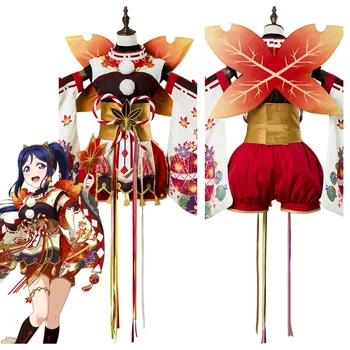 Lovelive! Aqours Kanan Matsuura Kanan Cosplay Kostīmu Kļavu Lapas Kimono Kleita Halovīni Kostīmi Āzijā Izmēra