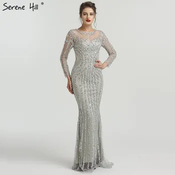 Luksusa garām piedurknēm Sexy Dimanta Sequined Sirēna, vakartērpi, Mirdzoša Formālu Kleita 2020. Gadam Nekustamā Foto LA6591 Plus Lieluma
