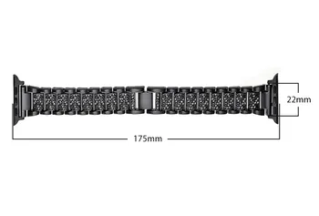 Luksusa Metāla Dimanta Rokassprādzi Apple Skatīties Joslas 44mm 42mm iwatch SE 6 5 4 3 38mm 40mm Nerūsējošā Tērauda Cilpas Sieviešu Rokas Siksniņu