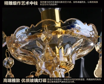 Luksusa top kristāls k9 modes champagne gold/caurspīdīgs skaidrs, sveces kristāla kulons gaismas kristāla lampu luksusa kristāla lampas