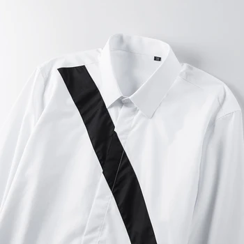 Luksusa Vīriešu Krekls apgrozījums Apkakli, garām Piedurknēm Slim Chemise homme Zīmola kvalitātes Ikdienas Biznesa Kokvilnas Krekli Plus lieluma Camisas