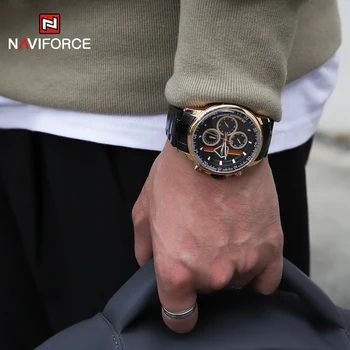 Luksusa Zīmolu NAVIFORCE Pulksteņi Vīriešu Modes Ūdensnecaurlaidīgs Pulkstenis Tērauda Joslas Militārā Sporta Kvarca Rokas pulksteni Relogio Masculino