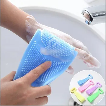 Magic silikona vannas dvielis, atpakaļ berzes dubļu berzes pelnu artefakts ķermeņa masāža ar pīlinga dezinfekcijas tīrīšanas birste, dušas