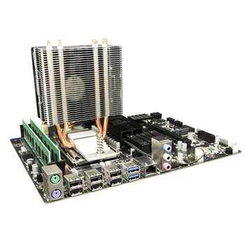Mainboard Combo X89 Mātesplati, kas ar amd opteron G34 6128 CPU + 2X 2GB DDR3 1333MHz RAM + CPU Dzesētājs