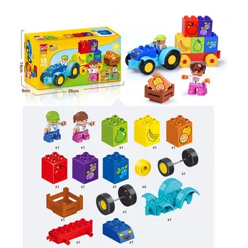 Mana Pirmā Traktora noteikta Modeļa Celtniecības Bloki, Ķieģeļi, Rotaļlietas, Bērnu Bērni Saderīgs Ar Duploed 10615 Ziemassvētku Dāvanas Bērniem