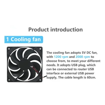 Maršrutētājs ventilators DIY PC Cooler TV Kastē Bezvadu Dzesēšanas Kluss Kluss DC 5V USB strāvas 120mm fan 12CM W/Skrūves Aizsardzības neto
