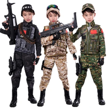 Maskēšanas Halloween Karnevāla Kostīms Bērniem, Meitene, Zēns Īpašu Spēku Militāro formas tērpu Bērniem Puses Noslēpt Veste Fancy