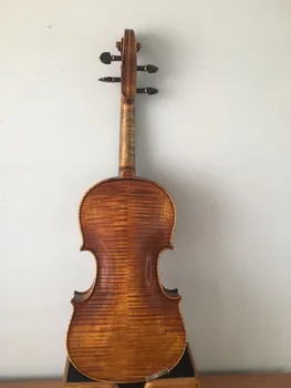 Master 4/4 izmēra vijole Stradi modelis egļu top liesmoja mample atpakaļ no2