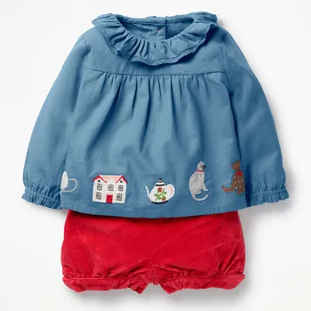 Maz maven 2-7Years 2019 Rudens Trušu Modelis Kokvilnas Toddler Meitene Apģērbu Komplekts Bērnu Kritums Boutique Apģērbu Komplekti Bērnu