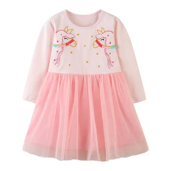 Maz maven bērniem meiteņu modes zīmola rudens bērns meiteņu drēbes, drapēti kleita Kokvilnas kabatas toddler meitene kleitas S0507
