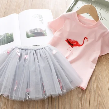 Maz Meitene Kleita Flamingo Vasaras Zīdaiņu Meitenēm, Bērniem, Drēbes Tutu Princešu Tērpu Bērnu Apģērbu roupas infantil meninas