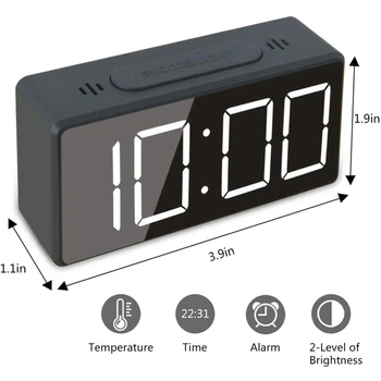 Mazo Mini Digitālais modinātājpulkstenis Ceļojumu ar LED Laika vai Temperatūras Displejs, Atlikt, Regulējams Spilgtums, Vienkāršu Darbību,