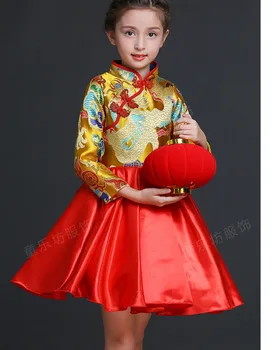 Mazulis Ķīnas kleitu no Tang Dinastijas Ķīniešu jaunais gads, tradicionālo apģērbu HanFu kostīms bērniem, zēns, meitene Pūķis apģērbi