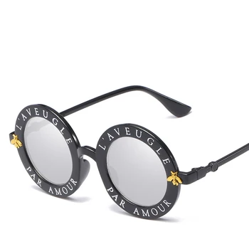 Mazā Bišu Vēstuli, Apaļas Saulesbrilles Sieviešu 2020. Gadam Zīmols Vintage Toņos, Saules Brilles Oculos Feminino Lentes Gafas De Sol Mujer UV400