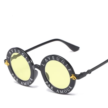 Mazā Bišu Vēstuli, Apaļas Saulesbrilles Sieviešu 2020. Gadam Zīmols Vintage Toņos, Saules Brilles Oculos Feminino Lentes Gafas De Sol Mujer UV400