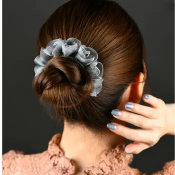 Meatball galvas matu tiara korejas matadatu modes karstā mamma elegants temperaments ziedu matadatu sieviešu atpakaļ galvu augšā klipu