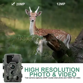 Medības Video Kamera 20MP 1080P Taka kamera Farm Home Security 0.3 s Izraisīt Laiku Savvaļas Slēptās Foto Lamatas HC800A Uzraudzības