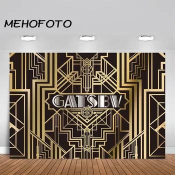 MEHOFOTO Great Gatsby Backdrops Dzimšanas dienas svinības Banner Apdare Fotogrāfijas Fons Photobooth fotosesija