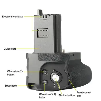Meike MK-A7R IV Pro Battery Grip Sony a7RIV a7R4 a7IV a74 a9II Fotokameru Vertikālā Slēdža Bezvadu Tālvadības