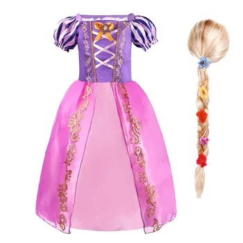 Meitenes Rapunzel Kostīms Bērniem Princese Kleitas Karnevāla Tērpi Bērniem Ziemassvētku Puse Iedomātā Noslēpt Dzimšanas Diena Queen Apģērbi