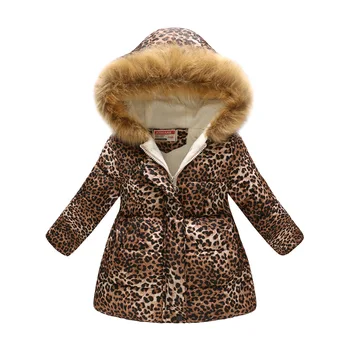Meiteņu Ziemas Mēteļi 2020. Gadam Leopard Bērniem Ziedu Apģērbs, Bērnu Ziemas Jaka Meitenēm Parka Pelēkā Vārna Sniega Jaka Meitene Ziemas Snowsuit Augšu