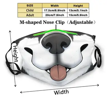 Melns Husky Suņu Modes Drukāt Atkārtoti Smieklīgi Pm2.5 Filtru Mutes, Sejas Maska Suņa Kucēns, Kucēnu Husky Suņiem, Dzīvnieku Veterinārārsts