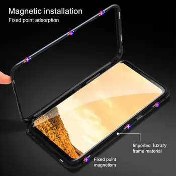 Metāla Magnētiskās Telefonu Gadījumā Samsung S20 Plus S20 Ultra Double-sided, Rūdīta Stikla Vāks Samsung S20 S20 Ultra
