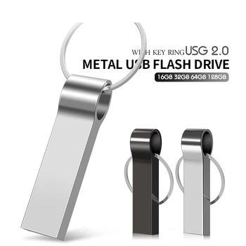Metāla Mini USB Flash Drive 64GB, 128GB 16GB 32GB Pendrive 8GB Key USB Flash Stick Pen Drive 8 16 32 64 128 GB USB Stick