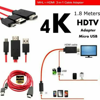 MHL Micro USB uz HDMI 1080P HD TV Kabeļa Adapteris Samsung Android Mobilo Tālruni
