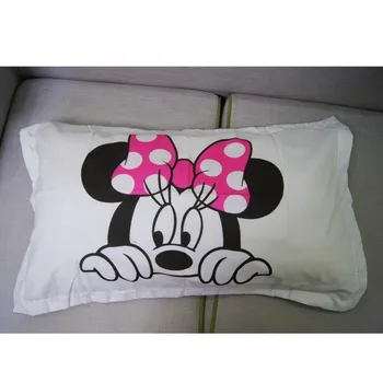 Mickey Minnie Mouse Spilvendrānas Mājas Tekstila 2gab Balta Pāris Spilvena Segums Dekoratīvie Spilveni, Gadījumā, Dzīvojamā Istaba 50x75cm