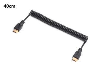 Mini & Micro HDMI uz HDMI pavasara kabeļu īsu kabeli SLR fotokameras displejs HD kabeli 4K 30P versija 1.4