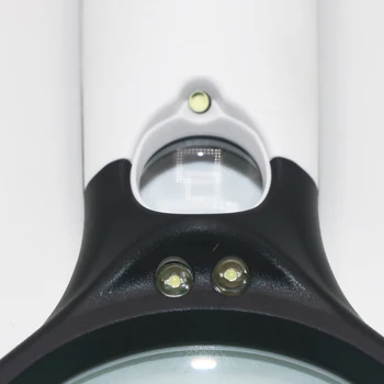Mini Kabatas Dubultā Spoguļa Lasījums 3 LED Gaismas 3X&45X Palielināmā Stikla Lēcu Rokas Mikroskopu Lasījumā Rotaslietas Lupa