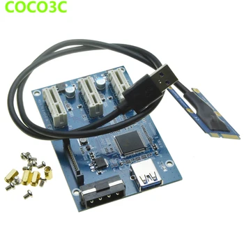 Mini PCIe 1 līdz 3 PCI express 1X slots Stāvvadu Paplašināšanas Kartes adapteris Mini ATX Klēpjdatoru PCI-e Ports Reizinātājs