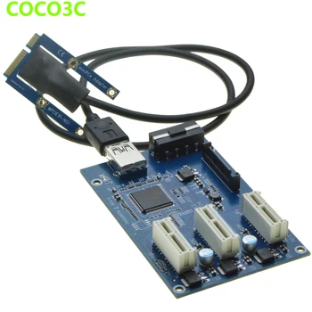 Mini PCIe 1 līdz 3 PCI express 1X slots Stāvvadu Paplašināšanas Kartes adapteris Mini ATX Klēpjdatoru PCI-e Ports Reizinātājs