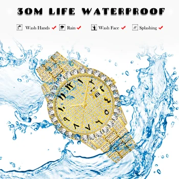 MISSFOX Relogio Masculino arābu Cipariem Dial Rokas pulksteni AAA Skatīties Vīrieši Rose Gold Ūdens Izturīgs Gmt Kvarca Pulkstenis Vīriešiem Skatīties