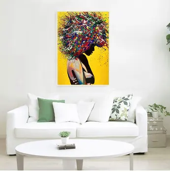Moderna Meitene Portrets Eļļas Glezna Sienas, Mākslas Plakātu, Attēli uz Biroju, dzīvojamo Istabu Mājas Apdare