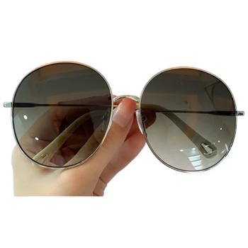 Modes Apaļas Saulesbrilles Sievietēm, Vīriešiem Luksusa Zīmolu Sakausējuma Rāmis Classic Saules Brilles Sievietēm 2020