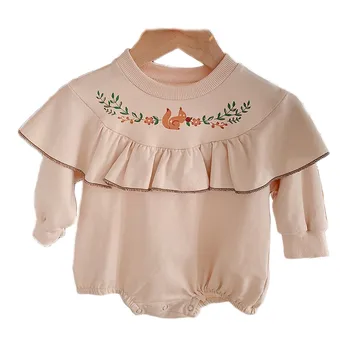 Modes Baby Meiteņu Drēbes Pavasara Rudens Kokvilnas garām Piedurknēm Bodysuit Bērnu Jumpsuit Tērpiem Jaundzimušo un Zīdaiņu Drēbju 0-24M