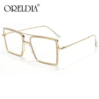 Modes Pārredzamu Kvadrātveida Metāla Rāmja Saulesbrilles Sieviešu Overize Brilles Vīriešu Brilles Rāmis Nerd pPlain Brilles Skaidrs, Žalūzijas