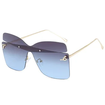 Modes Unikālo Saulesbrilles Sieviešu Jauns Lielgabarīta Slīpums Vīriešiem Toņos Brilles Luksusa Zīmolu Metāla Kniežu Tendence Sieviešu Briļļu
