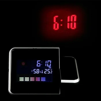 Modes Uzmanība Projekcijas Digitālā Laika LCD Atlikt, Modinātājs Projektora Krāsu Displejs LED Apgaismojums Zvans, Taimeris