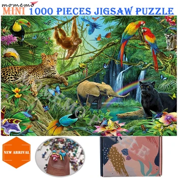 MOMEMO Džungļu Dzīvniekiem Jigsaw Puzzles Koka 1000 Gabalu Puzzle Rotaļlietas Funny Dzīvnieku Attēlu Montāžās Mīklas Pieaugušajiem Bērniem Rotaļlietas