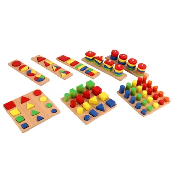 Montessori Blokus, Cilindru Izglītības Rotaļlieta, Bloki Koka Celtniecības Bloki, Ģeometrijas Formas Bērnu Mācīties Bērniem Rotaļu Komplekts 8pcs/set KT265