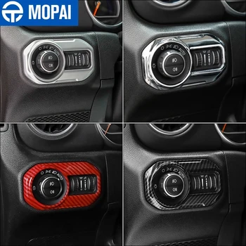 MOPAI Auto Lukturu Lampas Slēdža Pogu Dekors Vāka Uzlīmes Piederumi Jeep Wrangler JL 2018+ Jeep Gladiator JT 2018+