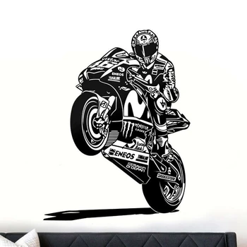 Moto GP Sacīkšu Motociklu Sacīkšu Decal Uzlīmes, Plakāti, Vinila Sienas Pegatina Dekoru, Sienas Uzlīmes Autobike Racing Uzlīmes